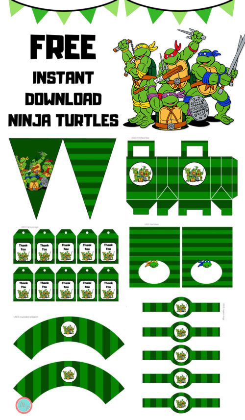 Free Teenage Mutant Ninja Turtles Party Printables download
