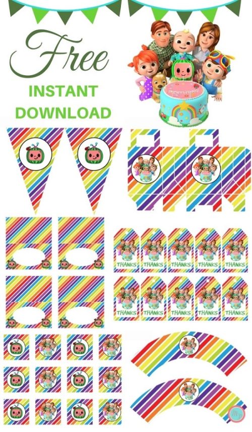 FREE Rainbow Party Template